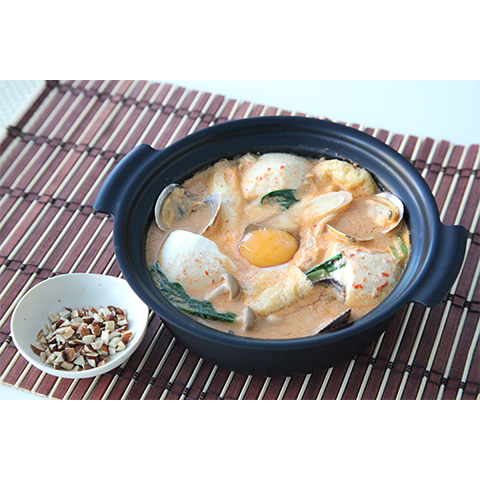 【濃いアーモンドミルクレシピ】アーモンドミルクスンドゥブ