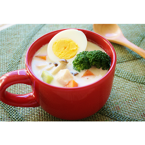 【濃いアーモンドミルクレシピ】アーモンドミルクの具だくさんスープ