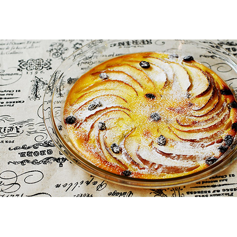 【濃いアーモンドミルクレシピ】林檎とドライフルーツのアーモンドミルククラフティ