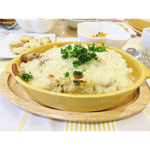 【濃いアーモンドミルクレシピ】玄米のアーモンドミルクホワイトドリア