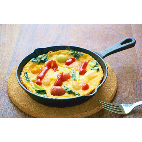 【濃いアーモンドミルクレシピ】アーモンドミルク入りオープンオムレツ