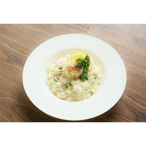 【濃いアーモンドミルクレシピ】ホタテのアーモンドミルクリゾット風